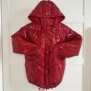 H&M Vinyl down jacket (puffer hoodie)